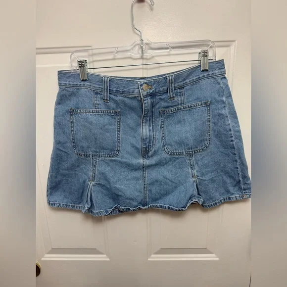 Madewell Medium Wash Pleated Mini Skirt Size 28 - Picture 2 of 8